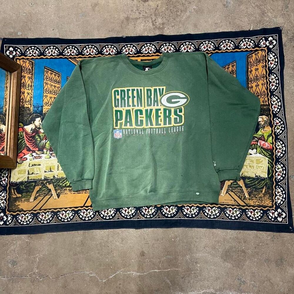 Vintage Green Bay packers sweatshirt men XL starter nfl footbal faded sportswear